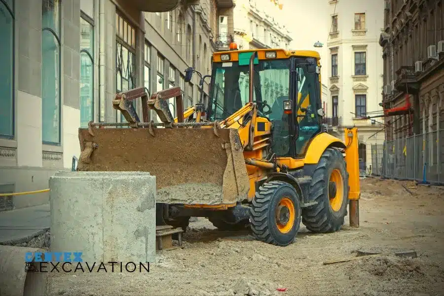 Backhoe Loader in the City