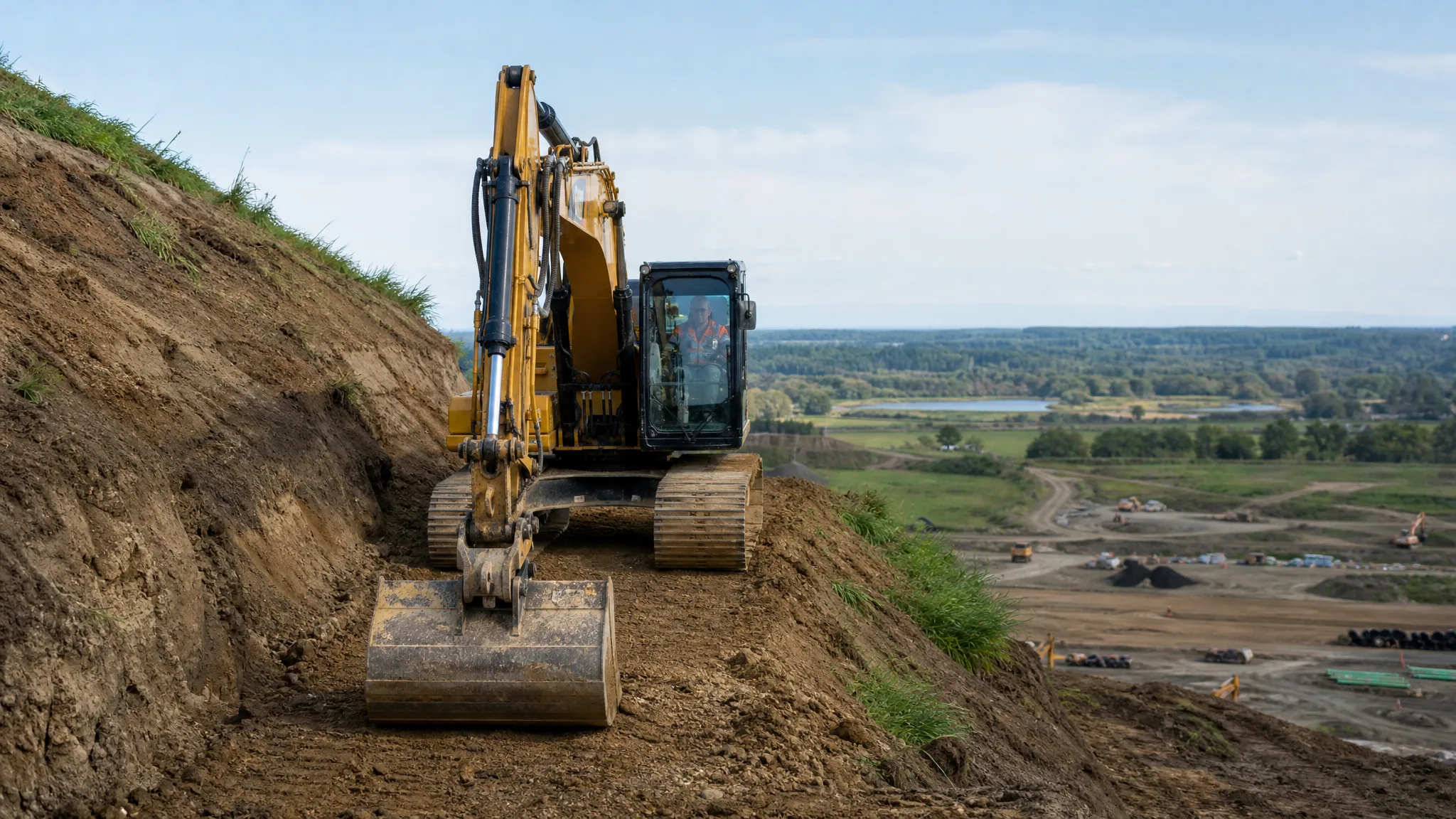 Working on Slopes with an Excavator